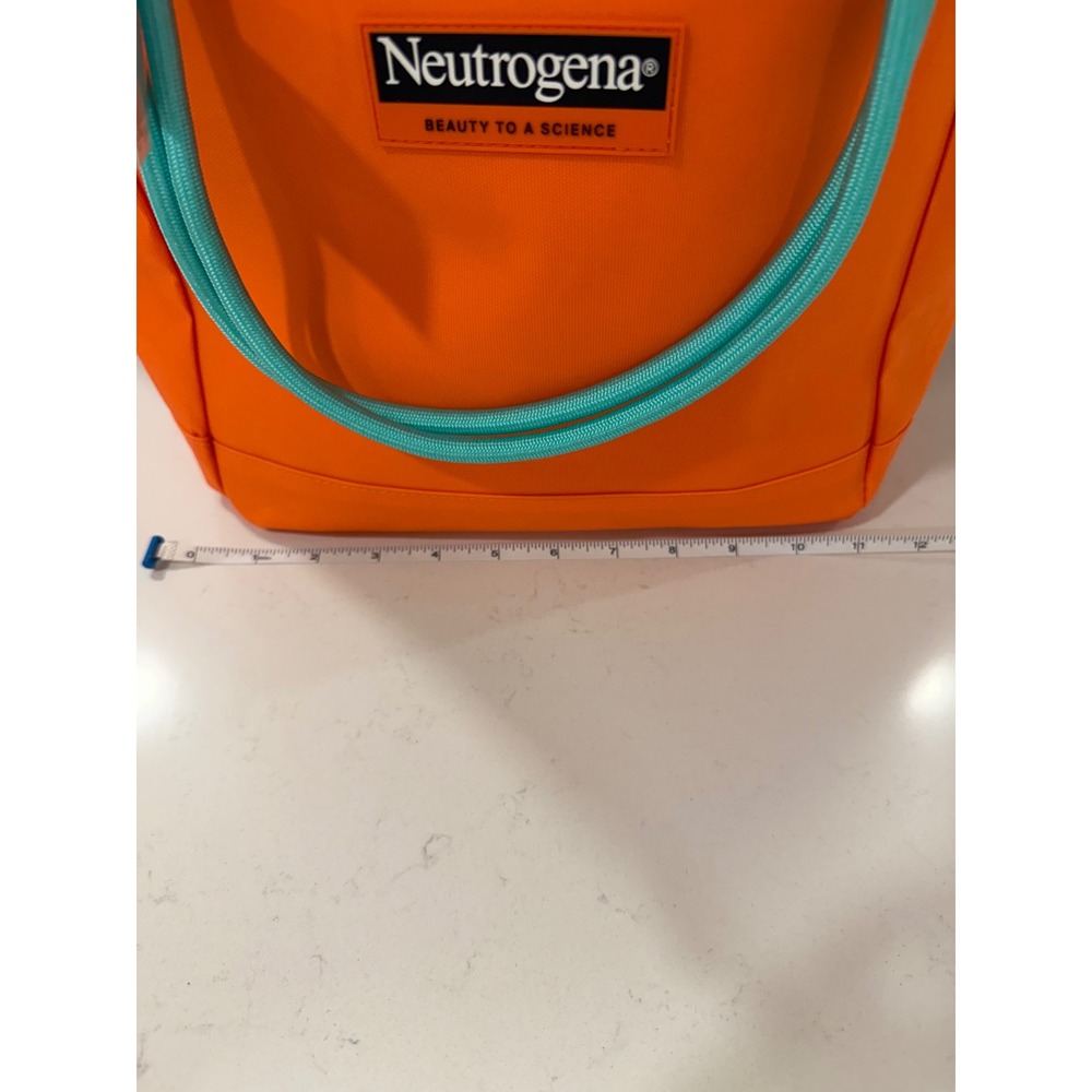 Neutrogena Branded Insulated Cooler Tote Bag Orange and Teal Summer BeachBag NEW - Picture 7 of 9